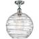 Athens Deco Swirl 12" LED Semi-Flush Mount - Chrome - Clear Deco Swirl