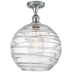 Athens Deco Swirl  12" LED Semi-Flush Mount - Chrome - Clear Deco Swirl