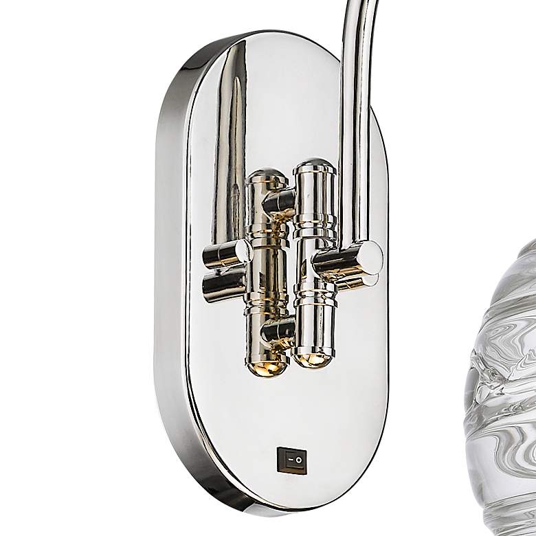 Image 3 Athens Deco Swirl 13 3/4 inch High Polished Nickel Wall Sconce more views