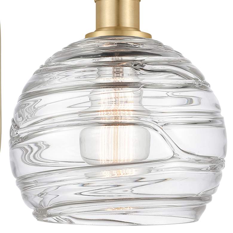 Image 2 Athens Deco Swirl 13 3/4" High Satin Gold Wall Sconce more views