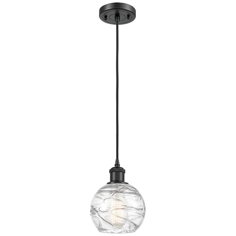 Image 1 Athens Deco Swirl 13 3/4" Wide Matte Black LED Pendant Light
