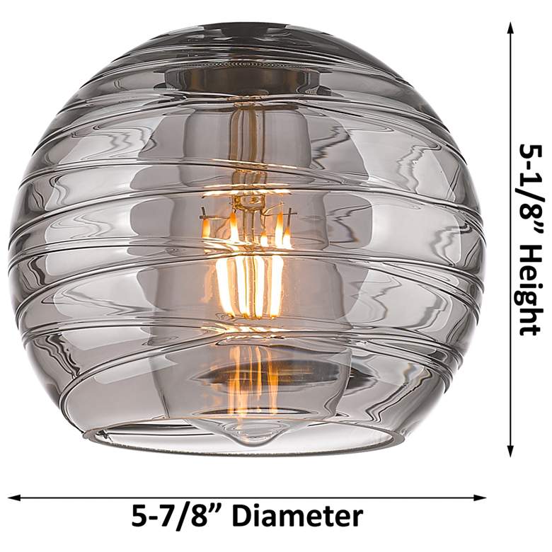 Image 6 Athens Deco Swirl 13 3/4" Wide Matte Black LED Pendant Light more views