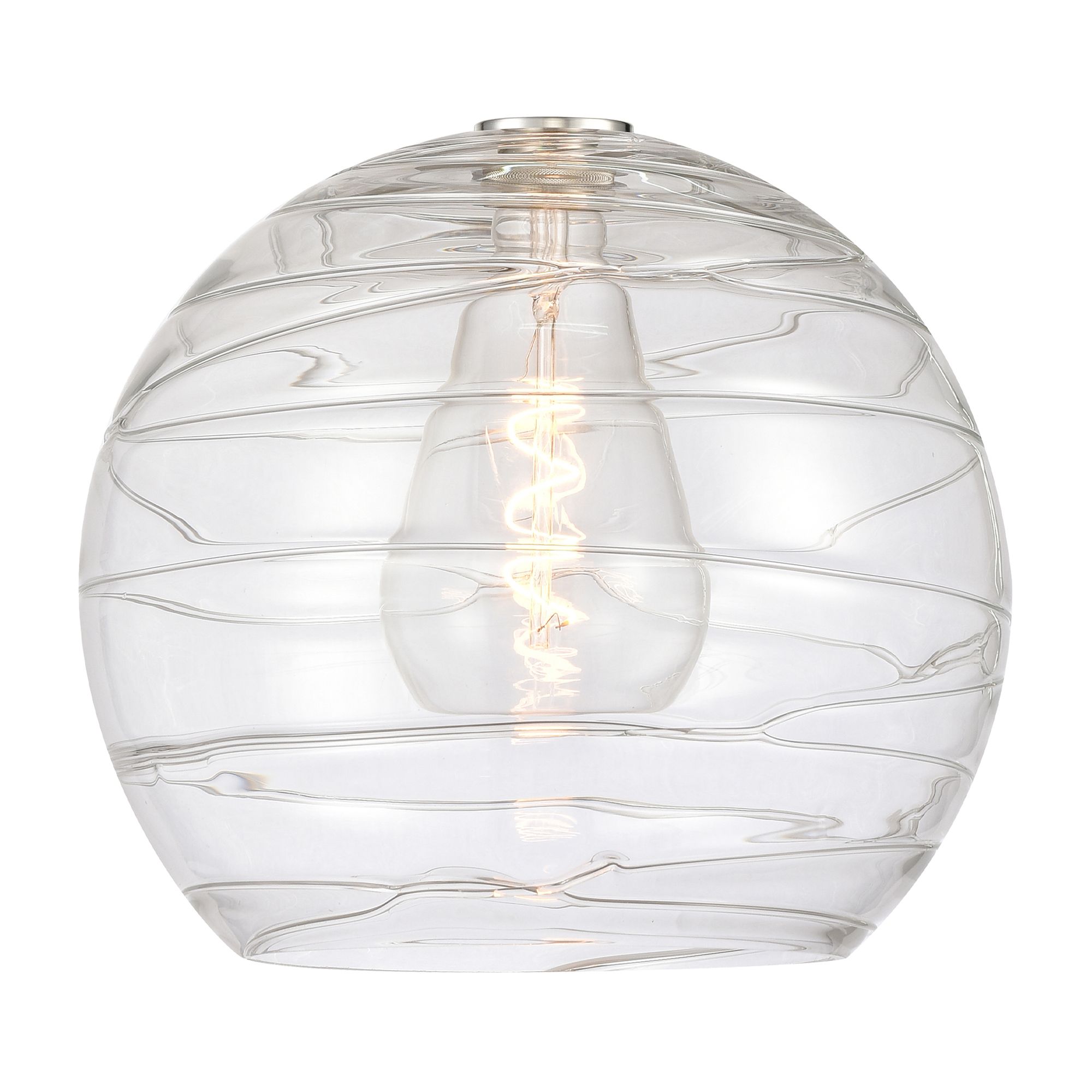Image 4 Athens Deco Swirl 13 3/4"W Black & Glass LED Pendant Light Made to more views