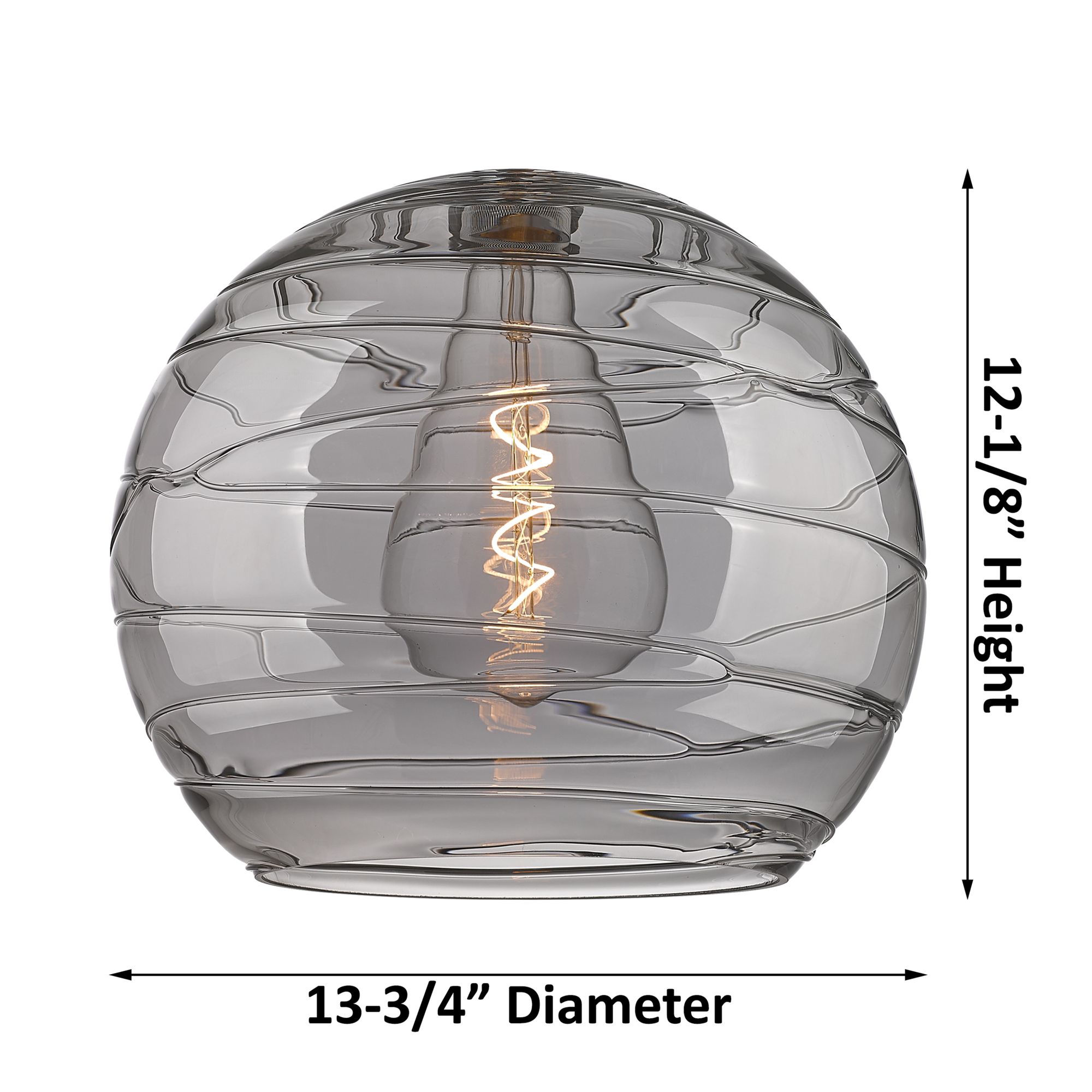 Athens Deco Swirl 13 3/4"W Black &amp; Glass LED Pendant Light Made to