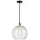 Athens Deco Swirl 13 3/4"W Black Antique Brass Pendant Light