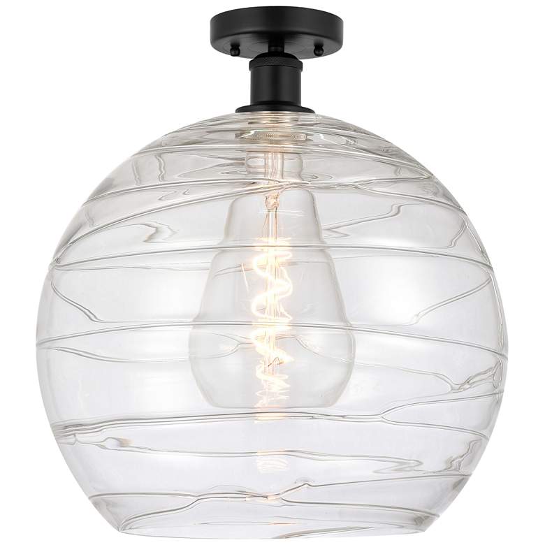 Image 1 Athens Deco Swirl 13" Semi-Flush Mount - Matte Black - Clear Deco Swi