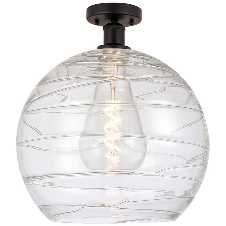 Image 1 Athens Deco Swirl 13" Semi-Flush - Oil Rubbed Bronze - Clear Deco Swi