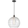 Athens Deco Swirl 13" Wide Matte Black Pendant Light