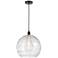 Athens Deco Swirl 13" Wide Matte Black Pendant Light