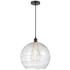 Athens Deco Swirl 13" Wide Matte Black Pendant Light