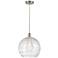 Athens Deco Swirl 13"W Brushed Satin Nickel Cord Hung Pendant Light