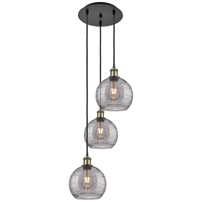 Image 1 Athens Deco Swirl 14 1/2"W Black Brass Multi-Light Pendant