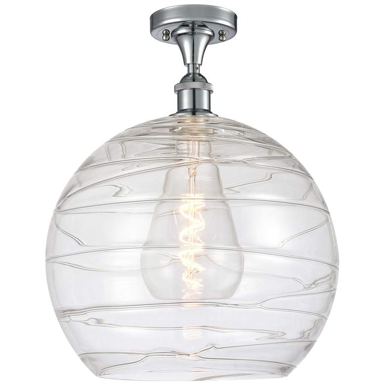 Image 1 Athens Deco Swirl 14" LED Semi-Flush Mount - Chrome - Clear Deco Swir