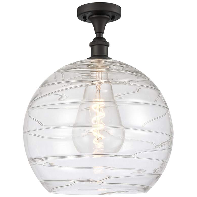 Image 1 Athens Deco Swirl 14" LED Semi-Flush - Oil Rubbed Bronze - Clear