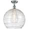 Athens Deco Swirl 14" Semi-Flush Mount - Chrome - Clear Deco Swirl