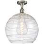Athens Deco Swirl  14" LED Semi-Flush - Satin Nickel - Clear Deco Swirl