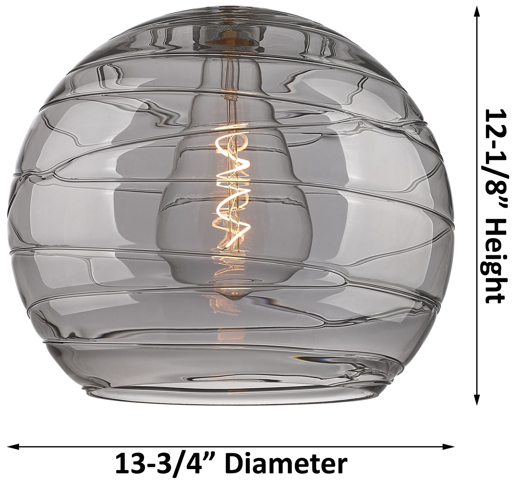 Image 5 Athens Deco Swirl  14" LED Semi-Flush - Satin Nickel - Clear Deco Swirl more views