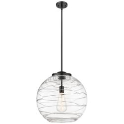 Athens Deco Swirl 17 3/4" Wide Matte Black Pendant Light