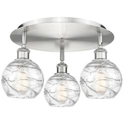 Athens Deco Swirl 17 3/4" Wide Satin Nickel Ceiling Light