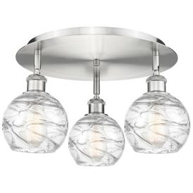 Athens Deco Swirl 17 3/4" Wide Satin Nickel Ceiling Light Athens Deco Swirl 17 3/4" Wide Satin Nickel Ceiling Light