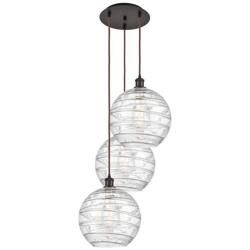 Athens Deco Swirl 18 1/2" Wide Bronze Multi-Light Pendant