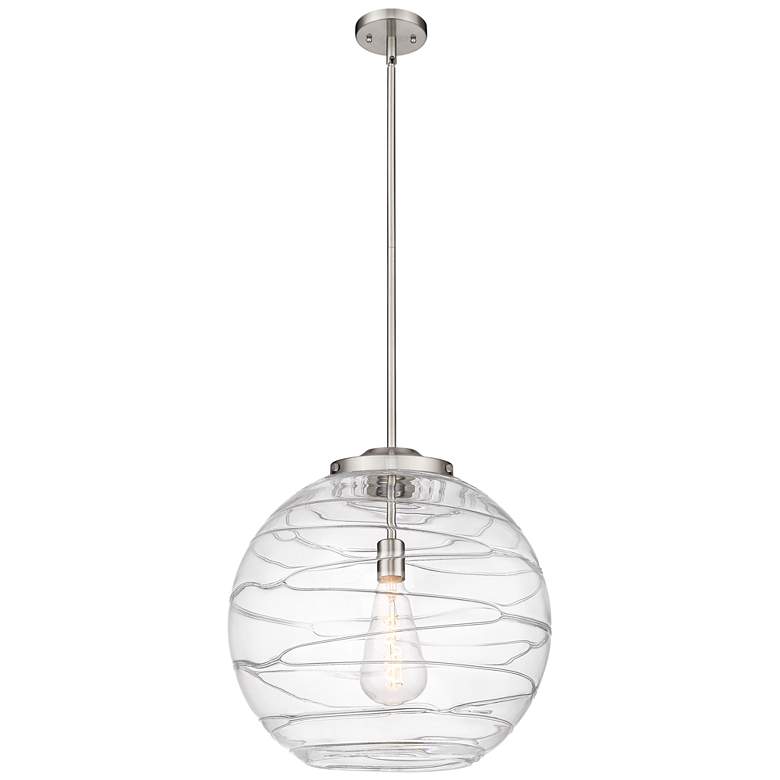 Image 1 Athens Deco Swirl 18"W Brushed Satin Nickel Pendant Light