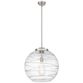 Athens Deco Swirl 18"W Brushed Satin Nickel Pendant Light Athens Deco Swirl 18"W Brushed Satin Nickel Pendant Light