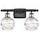 Athens Deco Swirl 2 Light 16" LED Bath Light - Black Brass - Clear