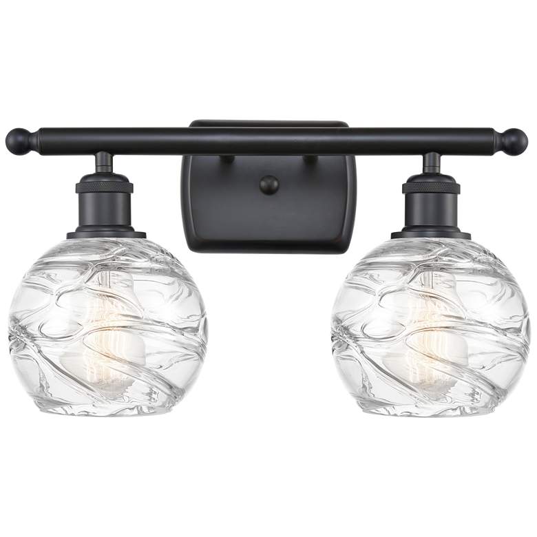 Image 1 Athens Deco Swirl 2 Light 16" LED Bath Light - Black - Clear Deco Swir