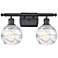 Athens Deco Swirl 2 Light 16" LED Bath Light - Black - Clear Deco Swir