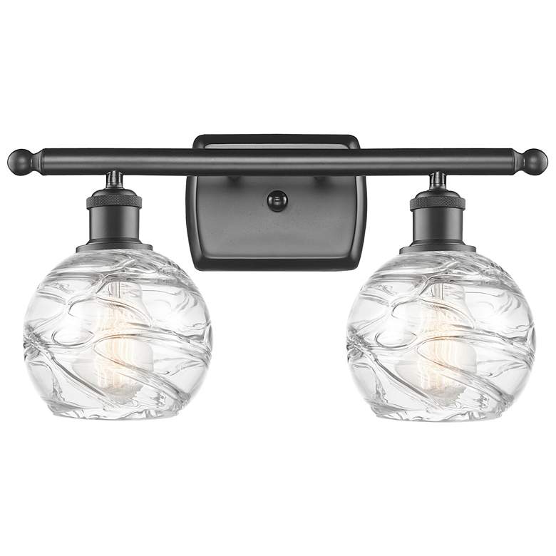 Image 1 Athens Deco Swirl 2 Light 16" LED Bath Light - Bronze - Clear Deco Swi