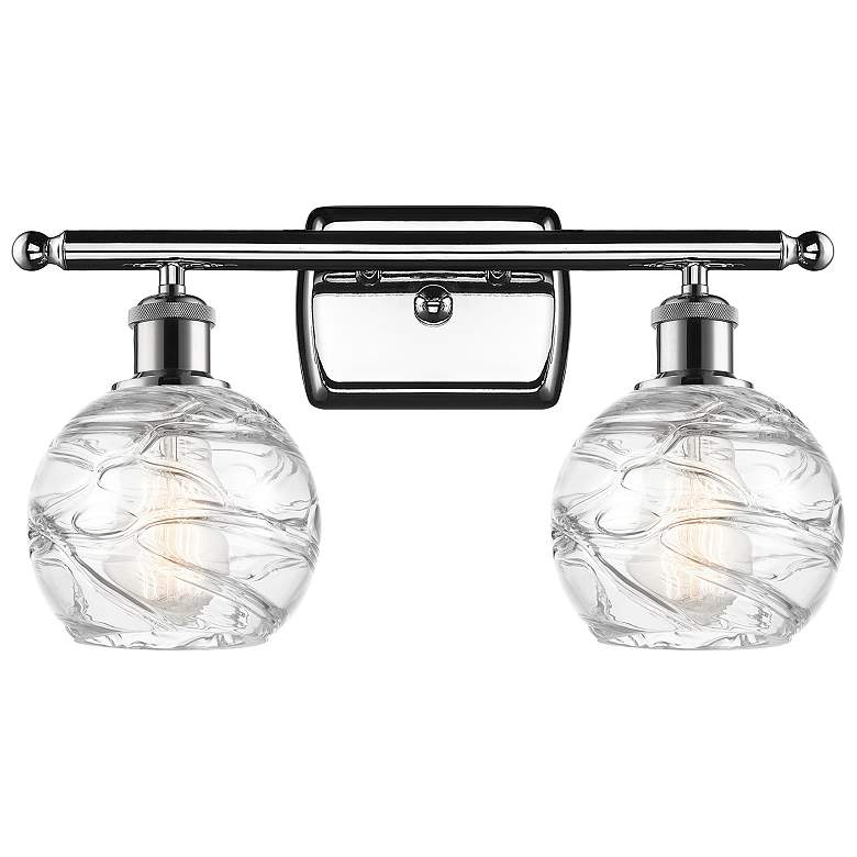 Image 1 Athens Deco Swirl 2 Light 16" LED Bath Light - Chrome - Clear Deco Swi