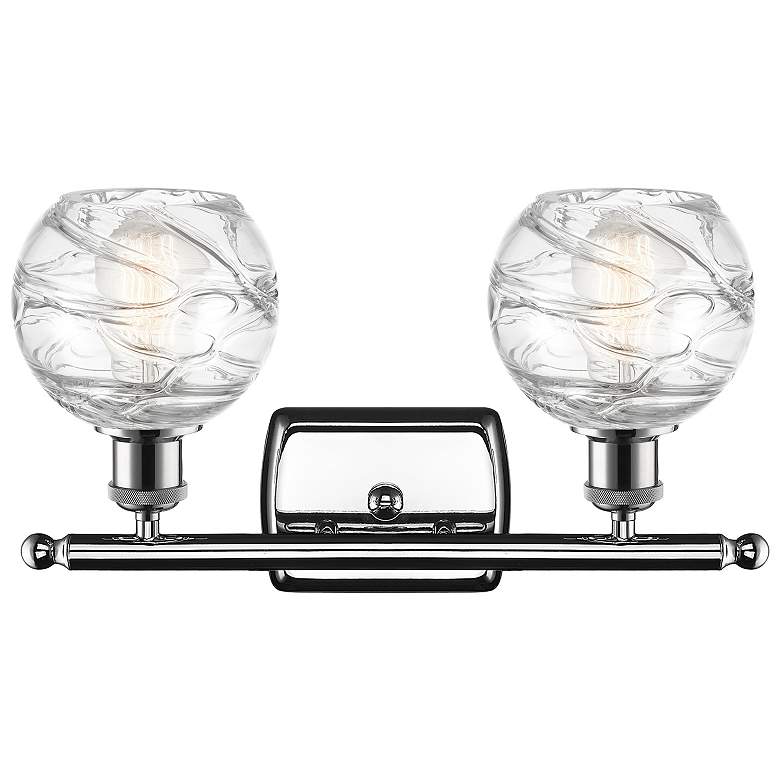 Image 2 Athens Deco Swirl 2 Light 16" LED Bath Light - Chrome - Clear Deco Swi more views