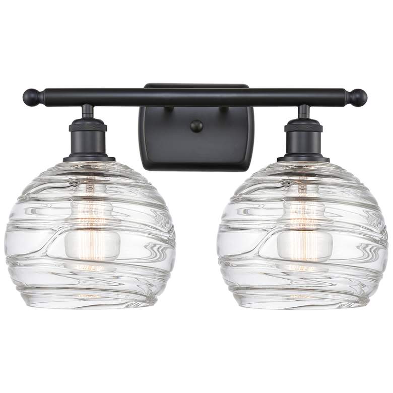 Image 1 Athens Deco Swirl 2 Light 18" LED Bath Light - Black - Clear Deco Swir