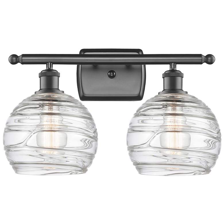 Image 1 Athens Deco Swirl 2 Light 18" LED Bath Light - Bronze - Clear