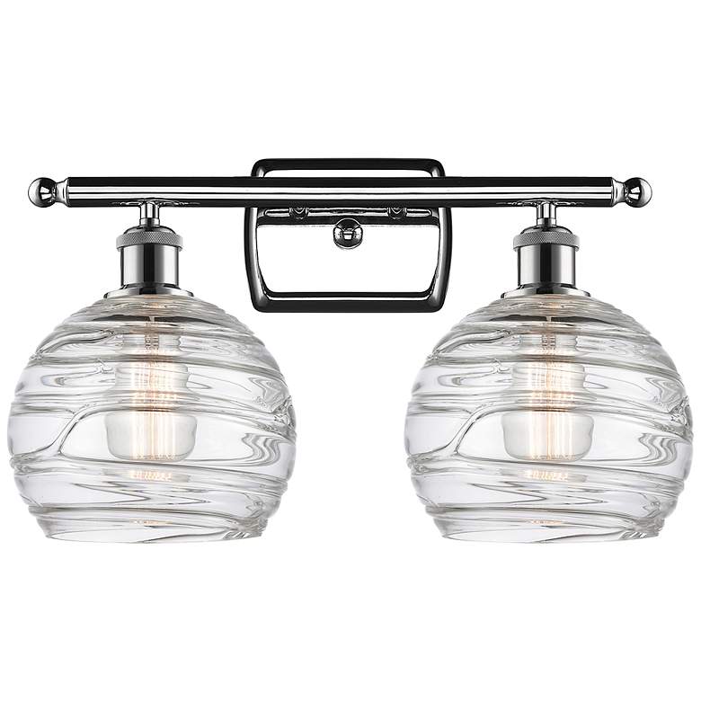 Image 1 Athens Deco Swirl 2 Light 18" LED Bath Light - Chrome - Clear Deco Swi