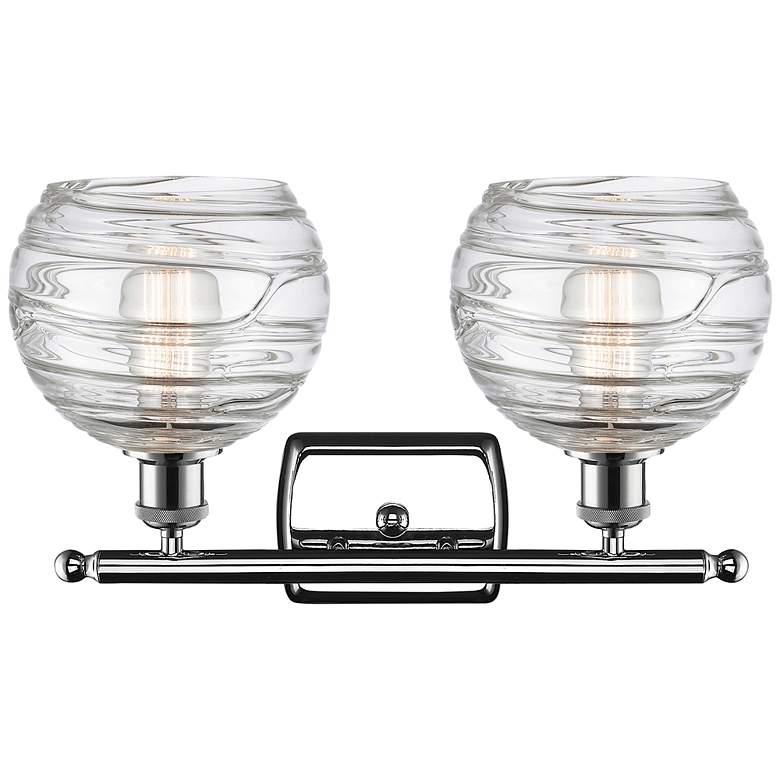 Image 3 Athens Deco Swirl 2 Light 18" LED Bath Light - Chrome - Clear Deco Swi more views