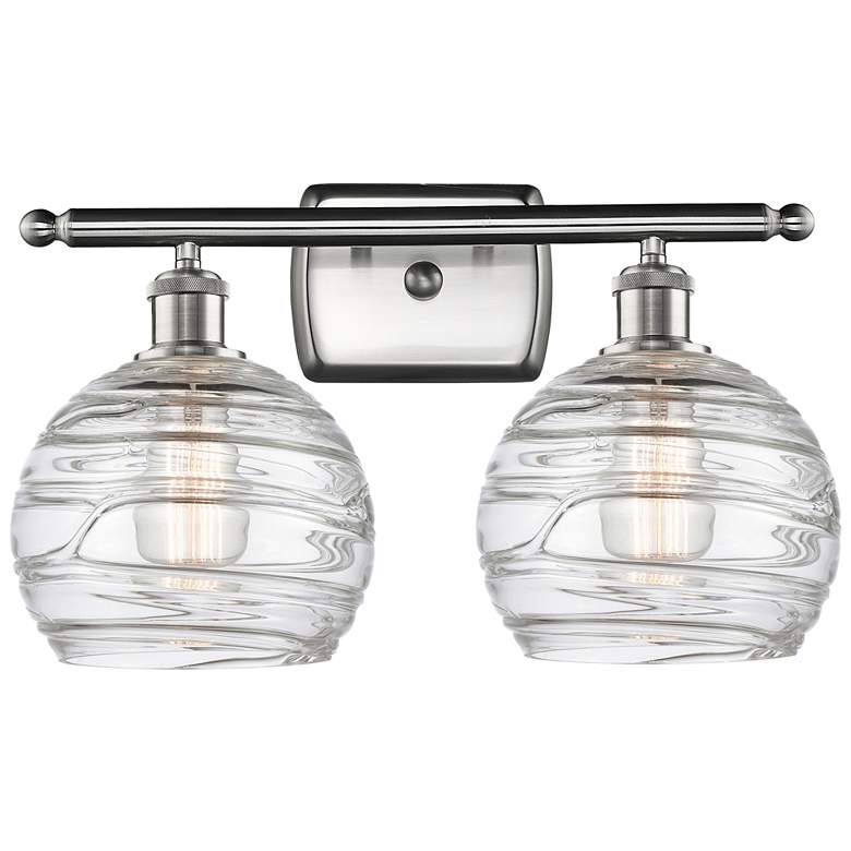 Image 1 Athens Deco Swirl 2 Light 18" LED Bath Light - Satin Nickel - Clear