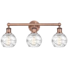 Athens Deco Swirl 23 3/4"W Antique Copper 3-Light Bath Light Athens Deco Swirl 23 3/4"W Antique Copper 3-Light Bath Light