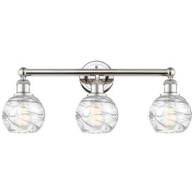 Athens Deco Swirl 23 3/4"W Nickel 3-Light Vanity Bath Light Athens Deco Swirl 23 3/4"W Nickel 3-Light Vanity Bath Light