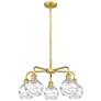 1_Athens Deco Swirl 24" Wide Satin Gold 5-Light Chandelier