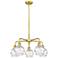 Athens Deco Swirl 24" Wide Satin Gold 5-Light Chandelier