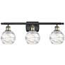 1_Athens Deco Swirl 26" Wide Black 3-Light Bath Vanity Light