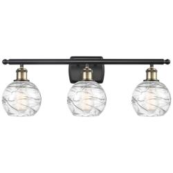 Athens Deco Swirl 26" Wide Black 3-Light Bath Vanity Light