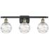 Athens Deco Swirl 26" Wide Black 3-Light Bath Vanity Light
