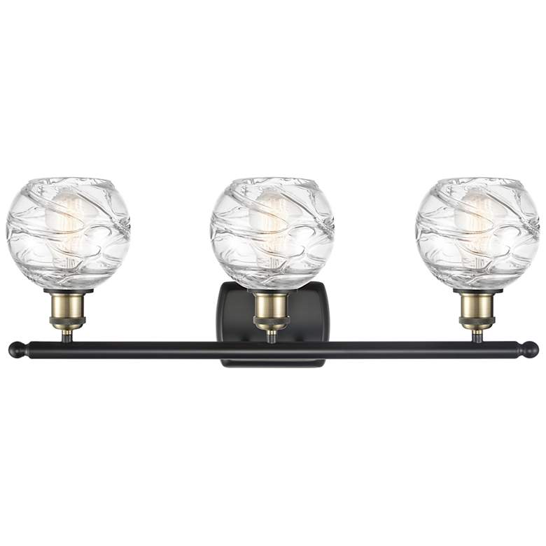 Image 2 Athens Deco Swirl 26" Wide Black 3-Light Bath Vanity Light more views