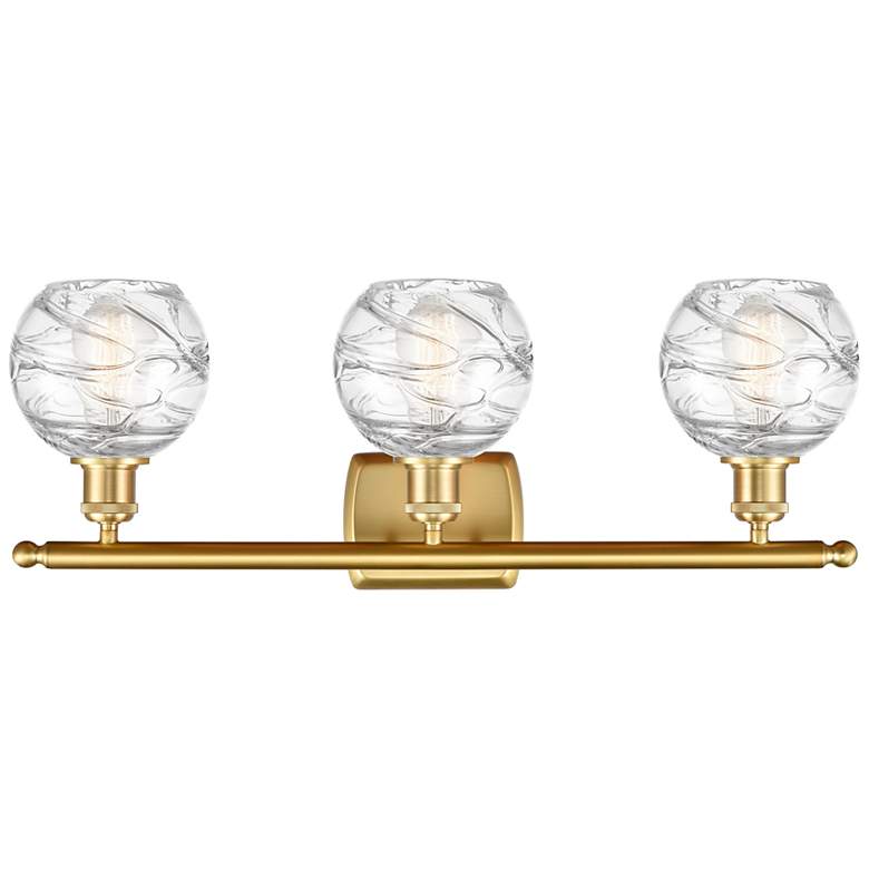 Image 3 Athens Deco Swirl 26" Wide Satin Gold 3-Light LED Bath Light more views