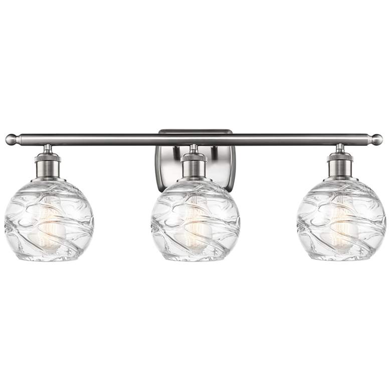 Image 1 Athens Deco Swirl 26 inch Wide Satin Nickel 3-Light Bath Light