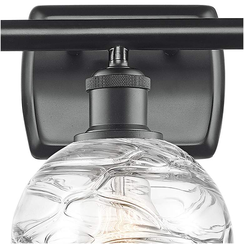 Image 3 Athens Deco Swirl 26 inchW Matte Black 3-Light Bath Vanity Light more views