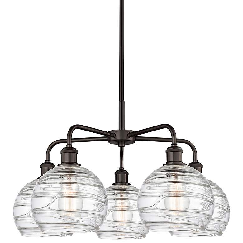 Image 1 Athens Deco Swirl 26"W Oil-Rubbed Bronze 5-Light Chandelier
